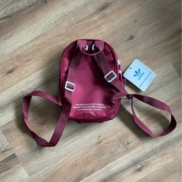 Adidas Burgundy Mini Backpack - Picture 2 of 3